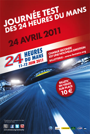 Le Mans 24 Hours 2011. Official Test poster
