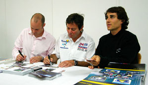 Rob Bell, Thomas Erdos, Nicolas Prost, Lola 1000 Kilometres Preview. Photo: Marcus Potts / CMC